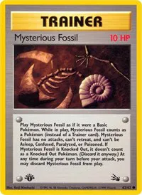 A picture of the Mysterious Fossil Pokemon card from Fossil